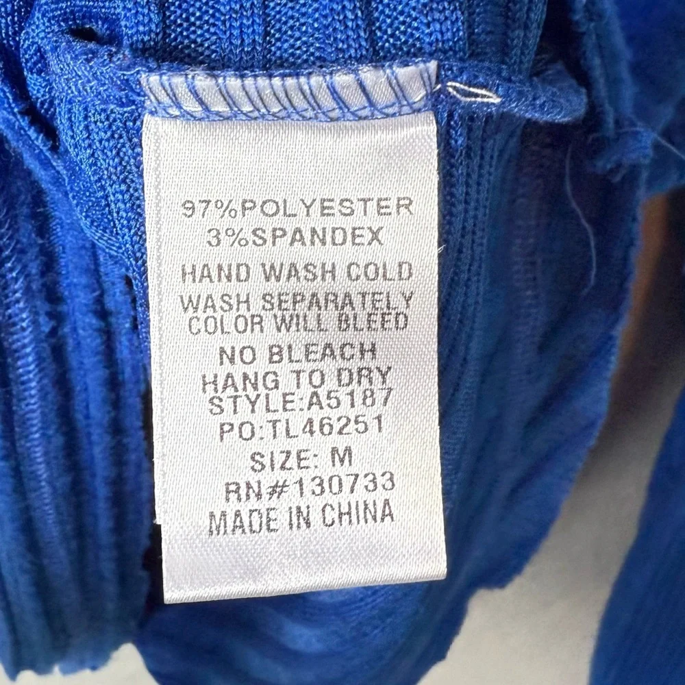 Umgee USA Women’s Royal Blue long Puff Sleeve Lightweight Sweater Top size M - Picture 5 of 7